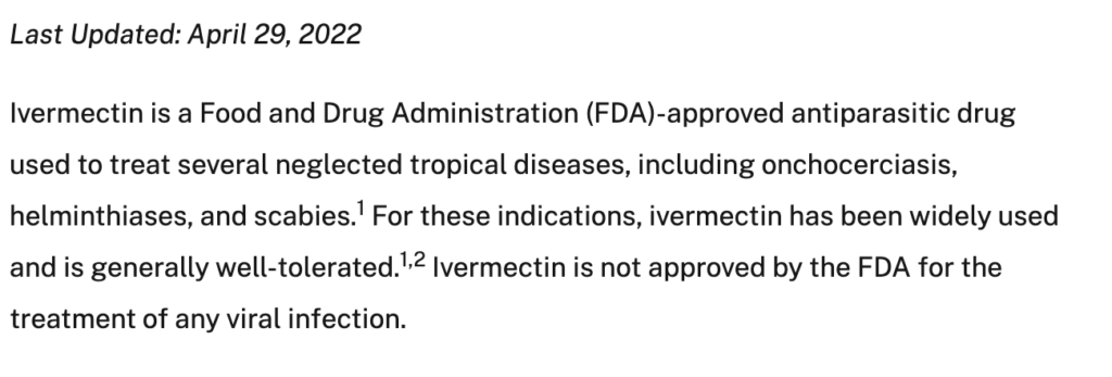 Ripetiamo tutti assieme: l'Ivermectina non è un farmaco per COVID19