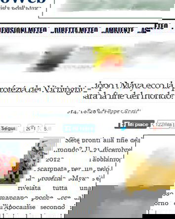 Fine del mondo: sabato 22 febbraio