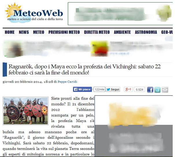 Fine del mondo: sabato 22 febbraio article-post