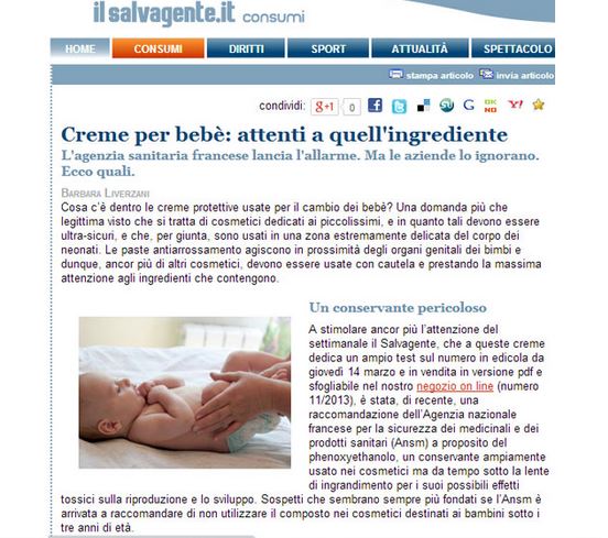 Creme per bambini, è allarme?