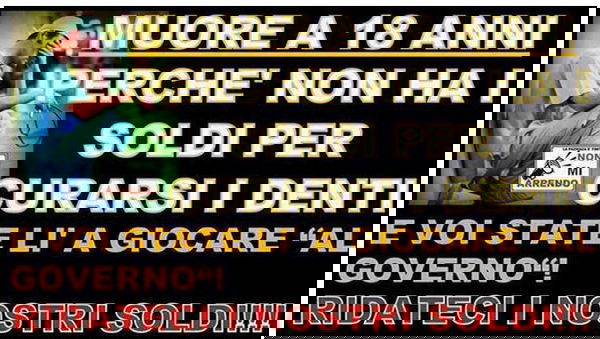 Muore a 18 anni per un mal di denti