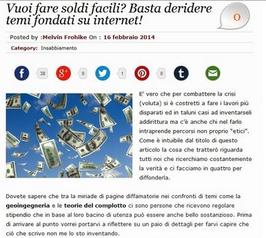 Soldi facili? Basta deridere temi fondati!
