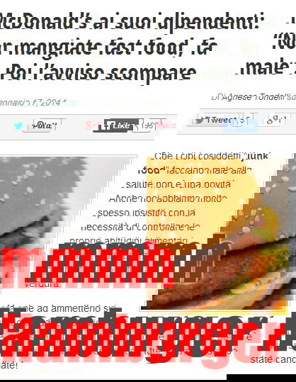 L’hamburger con l’idrossido d’ammonio