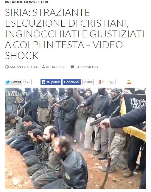 Esecuzione di cristiani a colpi in testa?