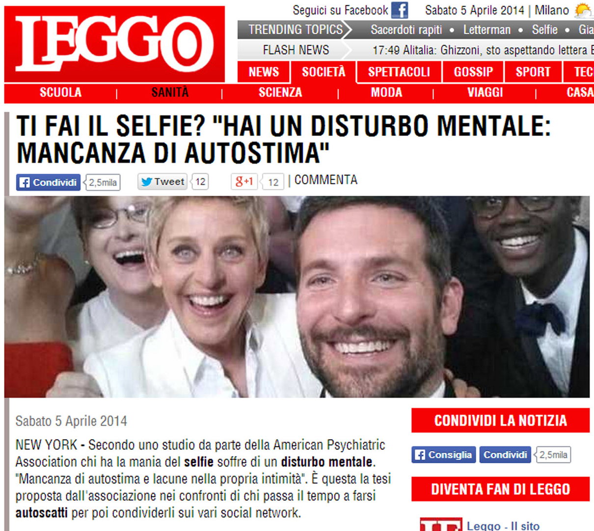 Se ti fai i selfie, hai un disturbo mentale… article-post
