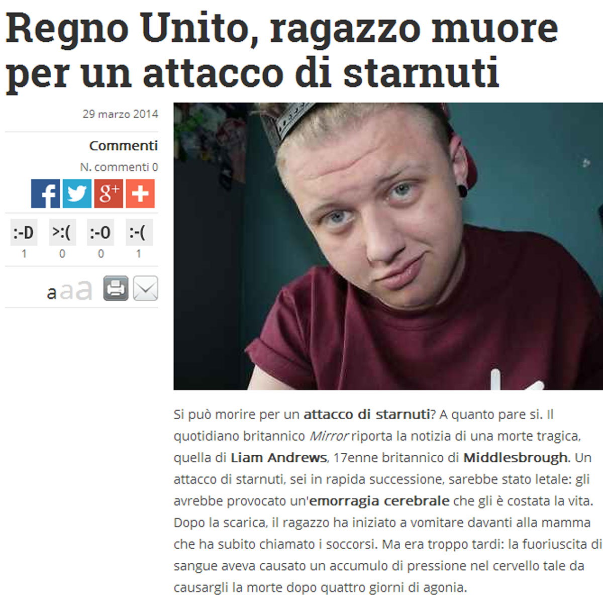 Morire per colpa di uno starnuto article-post