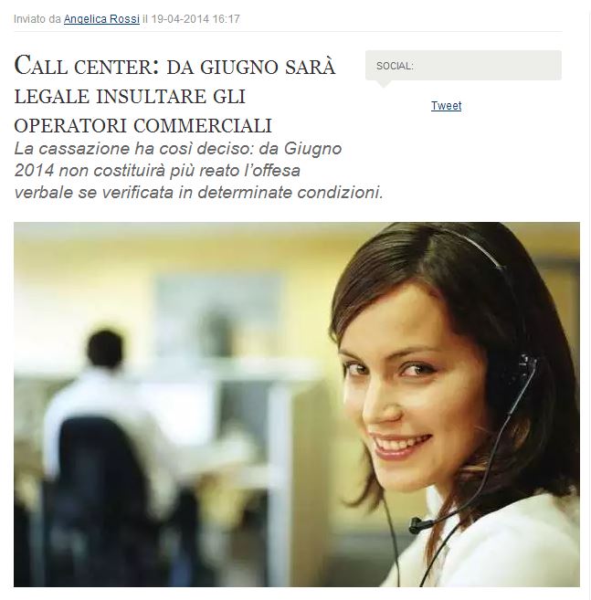 È legale insultare i call center? article-post