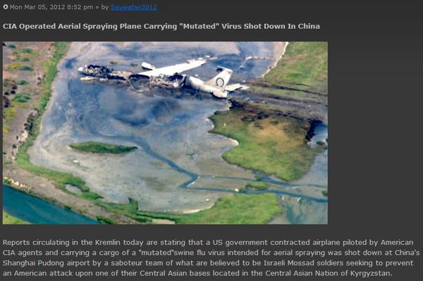 Tanker CIA abbattuto in Cina