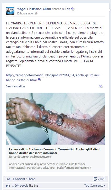 Nessun infetto di Ebola a Siracusa