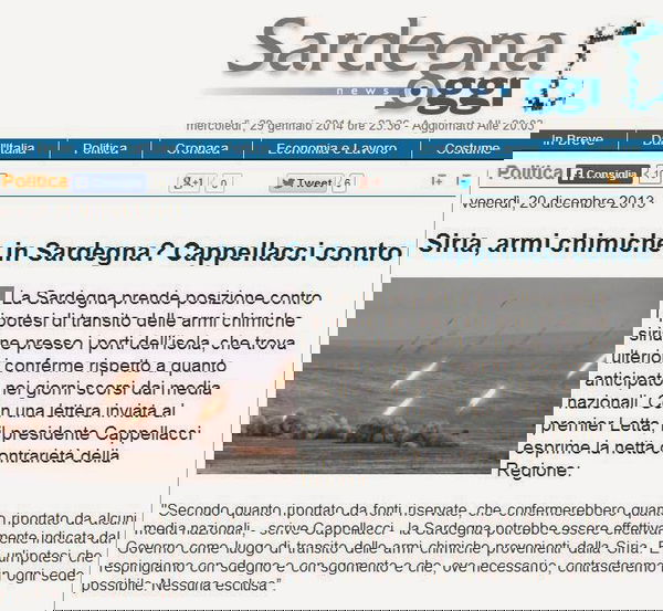 Le armi chimiche siriane