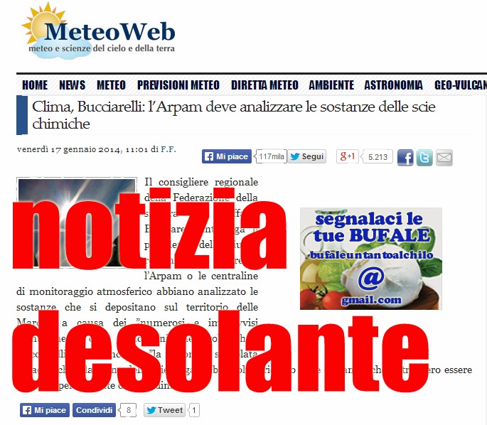 L’ARPAM dovrà analizzare le scie chimiche article-post