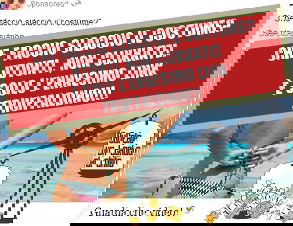 “Cosa faccio slaccio il costume?”