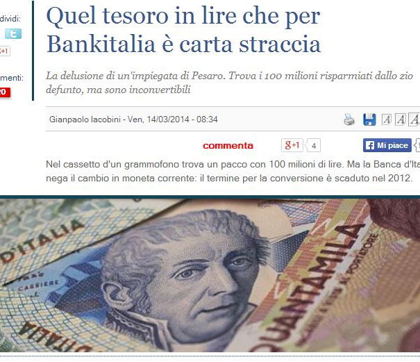 “Milioni di lire sotto al materasso” article-post