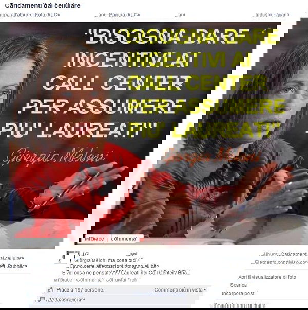 La Meloni e i call center…