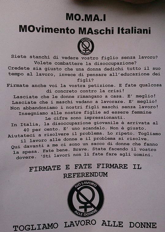 Il MOMaI che vuole “togliere lavoro” alle donne article-post