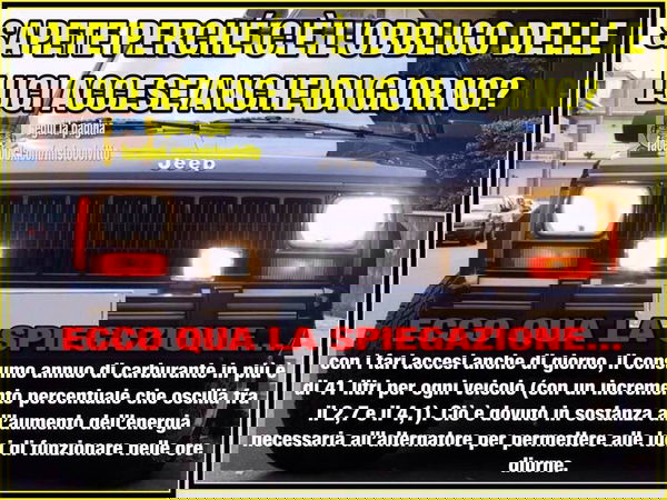 Fari accesi di giorno