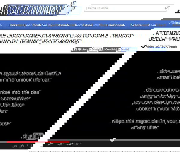 Il “trucco della palla da tennis”