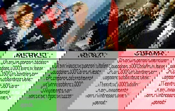 Lo stipendio sotto Obama, Renzi e Merkel