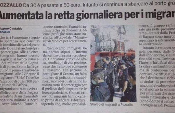 La retta giornaliera agli immigrati di Pozzallo article-post