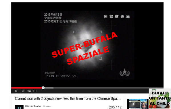 Il “misterioso” video della cometa ISON