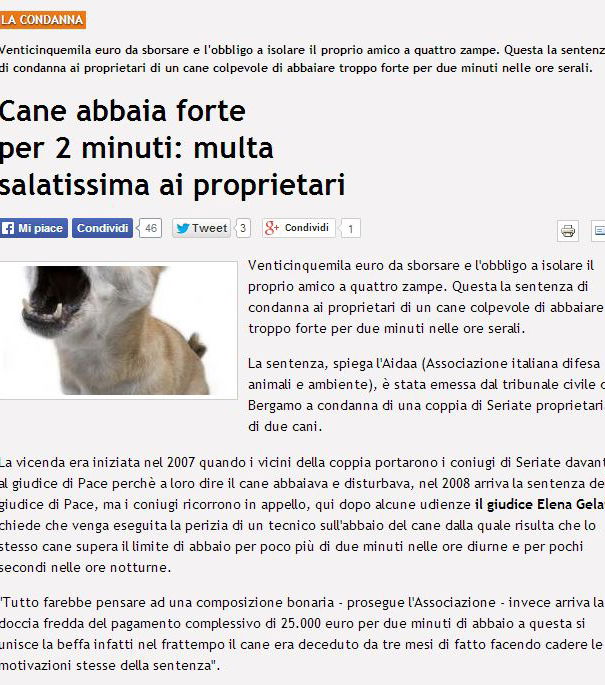 Multa da 25.000 euro per cane molesto? article-post