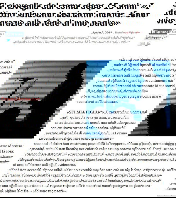 Si sveglia dal coma dopo 15 anni (o 25?)