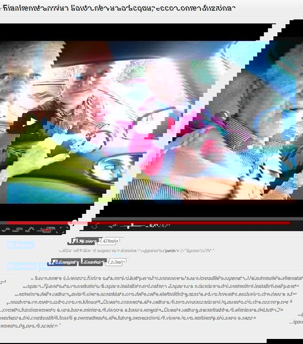 L’auto che va ad acqua?