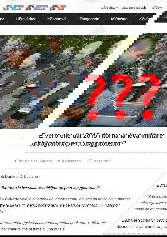 Ritorna la leva obbligatoria? article-post