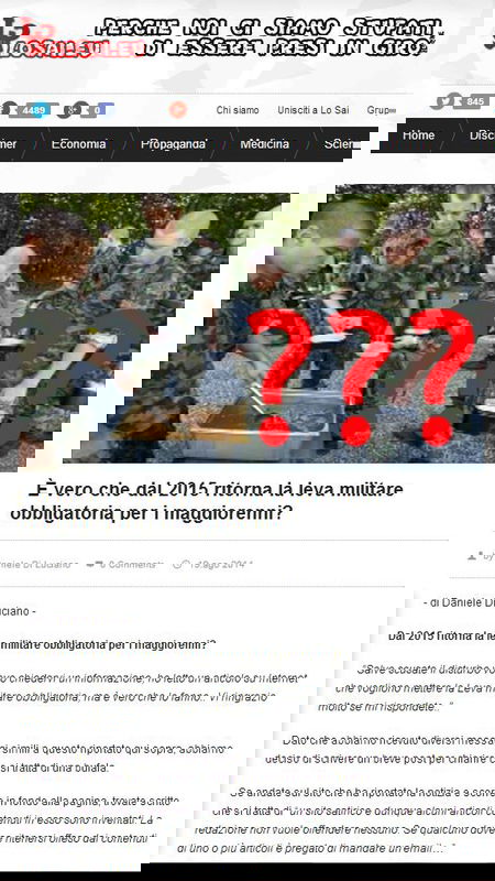 Ritorna la leva obbligatoria?