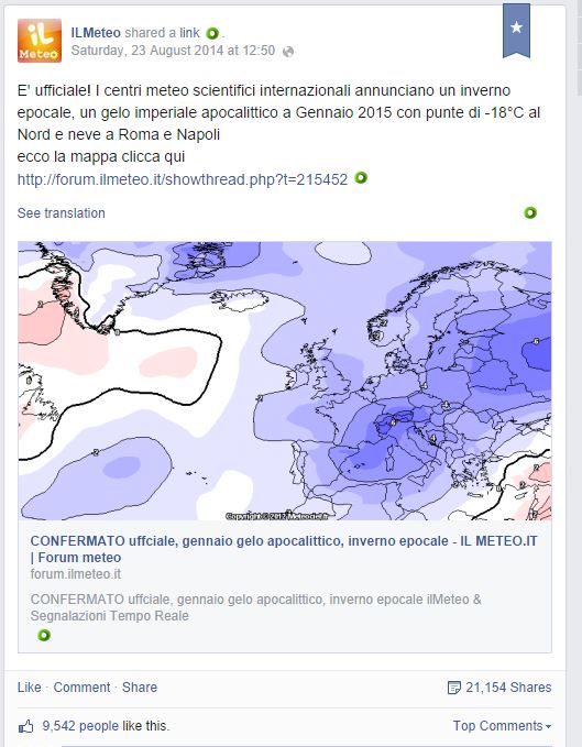 IlMeteo e le “previsioni a 5 mesi di distanza”