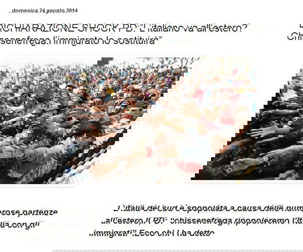 L’italiano va all’estero? Chissenefrega, l’immigrato lo sostituirà