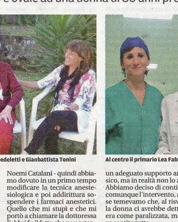 Donna operata senza anestesia?