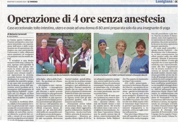 Donna operata senza anestesia?