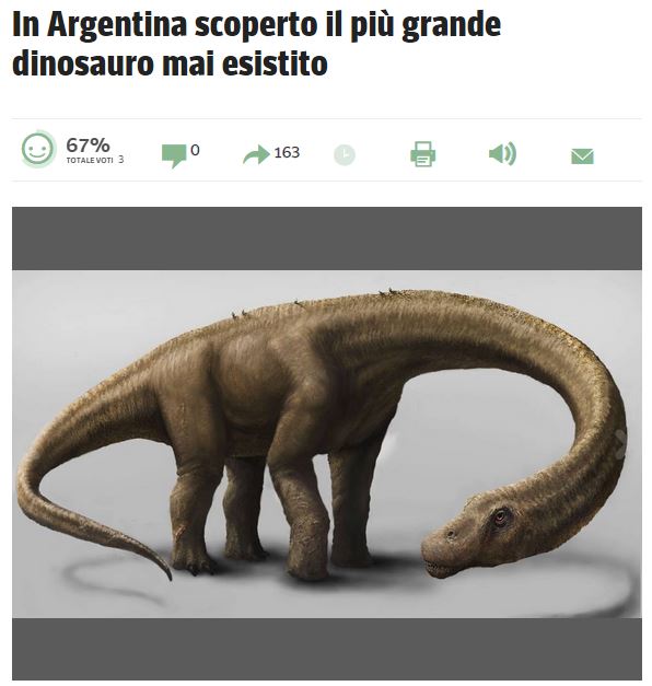 Il più grande dinosauro mai esistito article-post