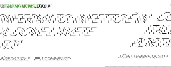 Ebola e la nave infetta