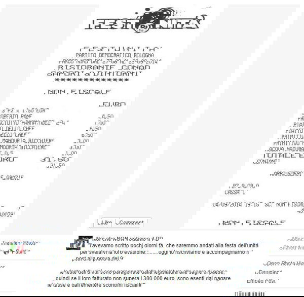 Lo scontrino NON fiscale