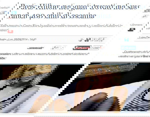 Paris Hilton e i 400 kg di cocaina