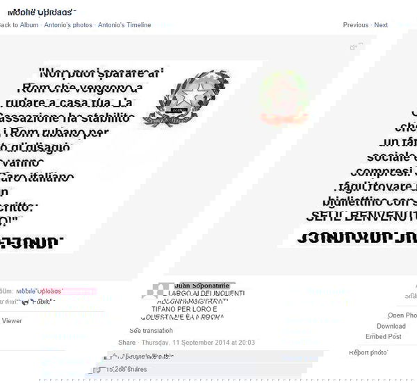 Non si può sparare a un rom…