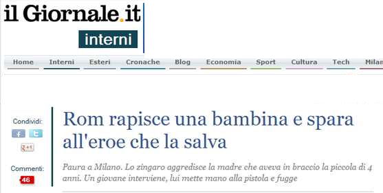 Zingari che rapiscono bambini?