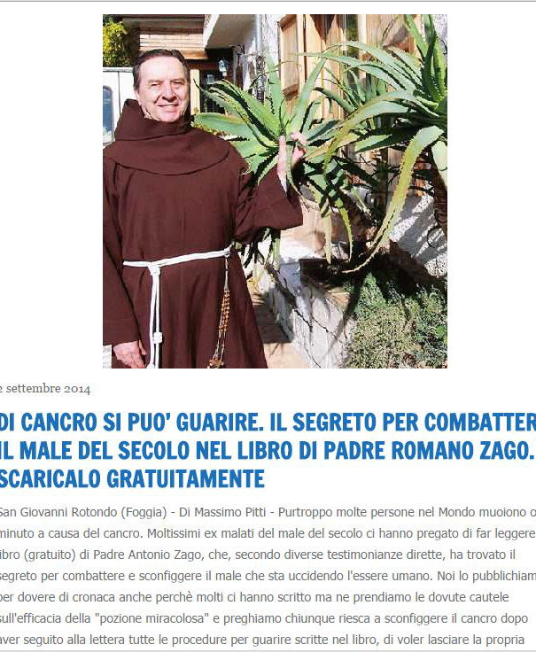 Il segreto della ricetta di padre Romano Zago article-post