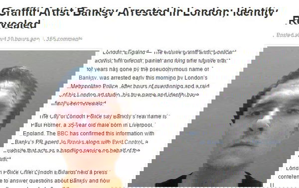 Banksy, arrestato? No è Bufala!