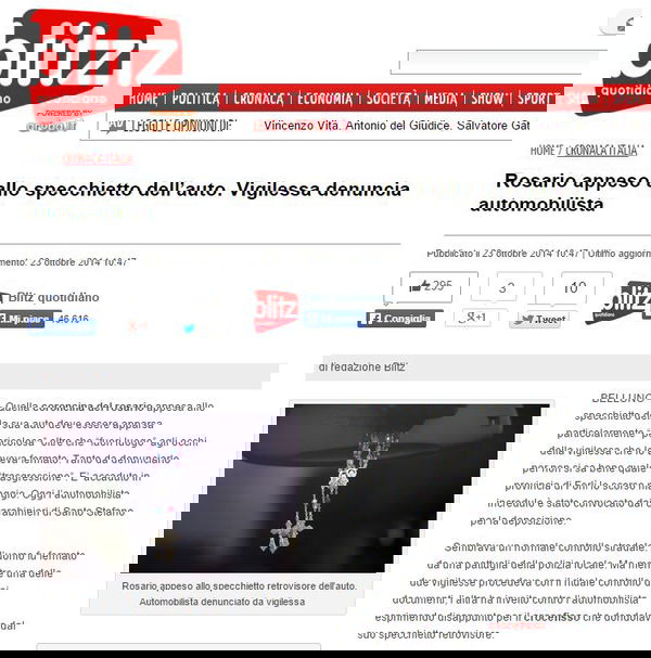 Vietato il rosario in auto