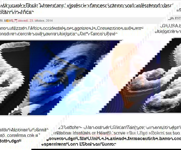 Ebola complotto degli USA per allestire basi in Africa?