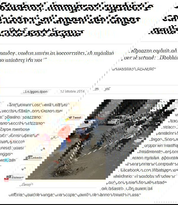 L’alluvione di Genova e gli immigrati