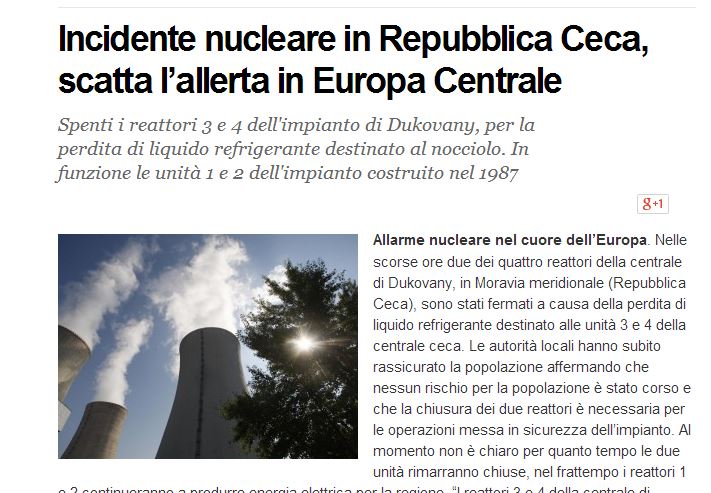 Incidente nucleare in Europa? article-post