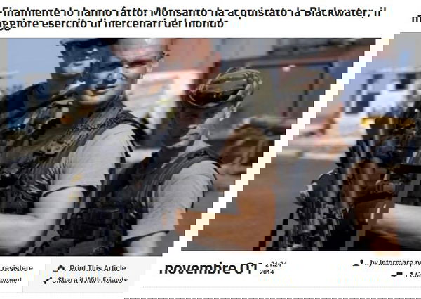 Monsanto e Blackwater?