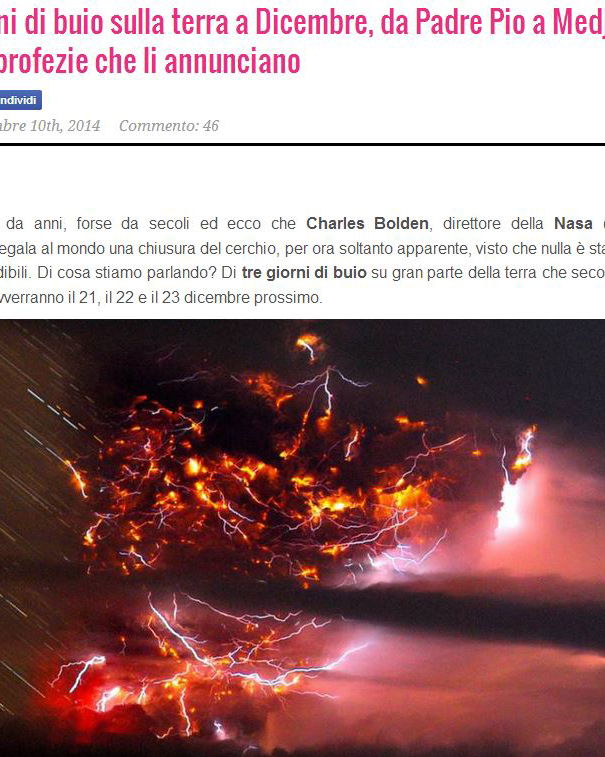 E verranno tre (o sei) giorni di buio… article-post