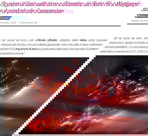 E verranno tre (o sei) giorni di buio…