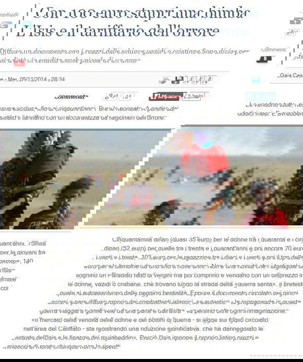 ISIS, le schiave del sesso e lo pseudogiornalismo italoidiota