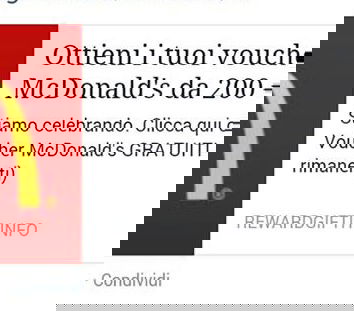 Voucher GRATUITI McDonald’s?
